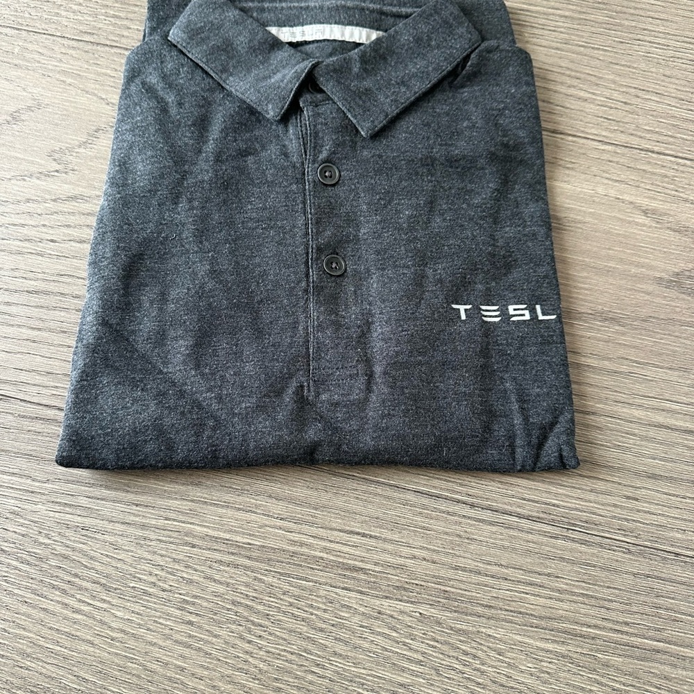 Tesla Men's Charcoal Polo Shirt